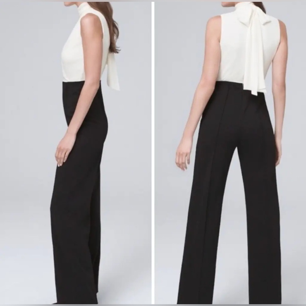White House Black Market | Colorblock Tie Jumpsuit - Picture 2 of 4